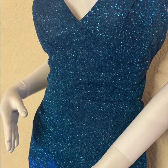 sequin hearts blue dress Royal Blue Dress with Lace Trim by Sequin Hearts/ Size 13